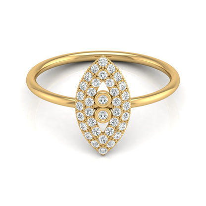 Bezel Set Round Diamond Ring In 14 KT Solid Rose Gold Modern And Secure Design For Her