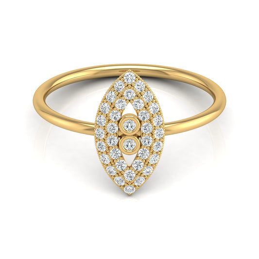 Bezel Set Round Diamond Ring In 14 KT Solid Rose Gold Modern And Secure Design For Her - HIGHCARAT DIAMONDS
