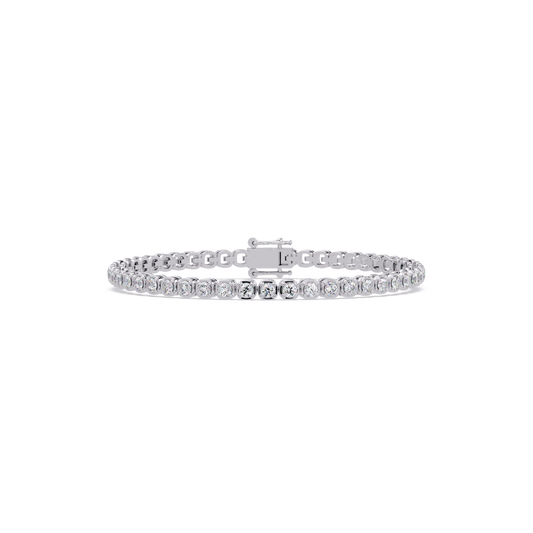 Bezel Set Round Lab-Grown Diamond Rose Gold Tennis Bracelet - HIGHCARAT DIAMONDS