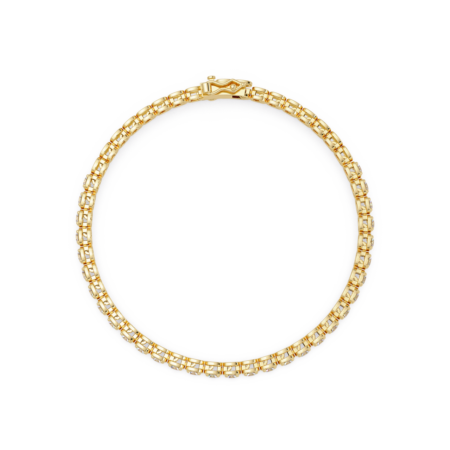 Bezel Set Round Lab-Grown Diamond Rose Gold Tennis Bracelet - HIGHCARAT DIAMONDS
