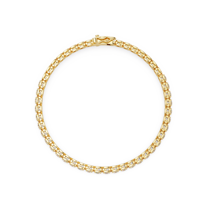 Bezel Set Round Lab-Grown Diamond Rose Gold Tennis Bracelet - HIGHCARAT DIAMONDS