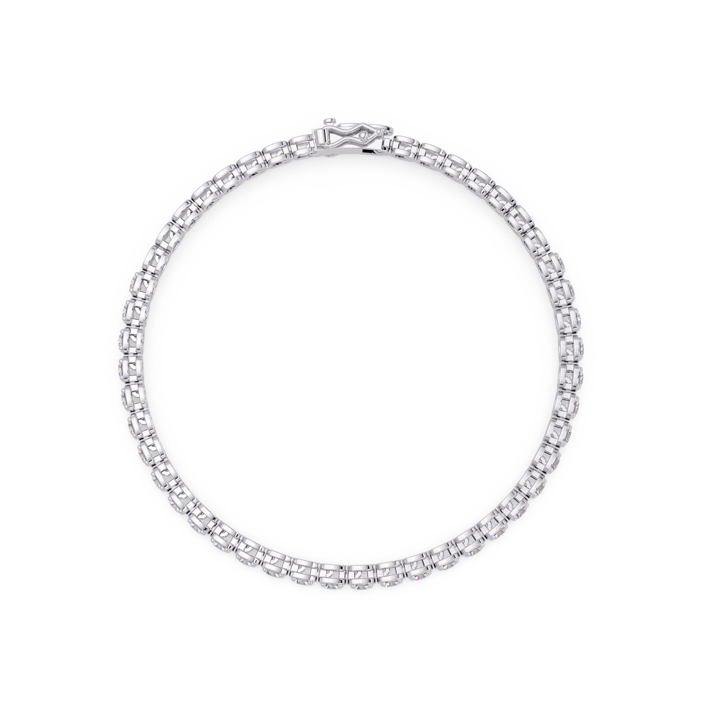 Bezel Set Round Lab-Grown Diamond Rose Gold Tennis Bracelet - HIGHCARAT DIAMONDS