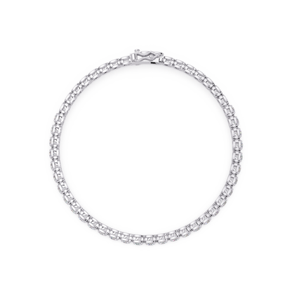 Bezel Set Round Lab-Grown Diamond Rose Gold Tennis Bracelet - HIGHCARAT DIAMONDS