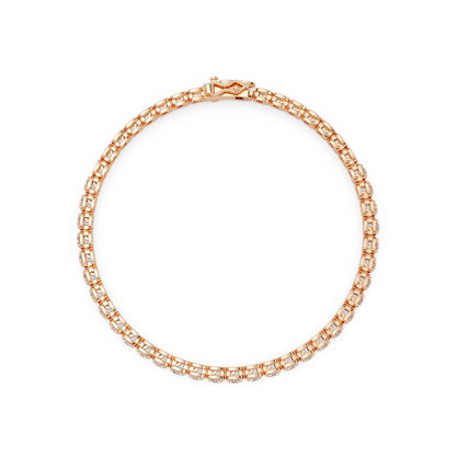 Bezel Set Round Lab-Grown Diamond Rose Gold Tennis Bracelet - HIGHCARAT DIAMONDS