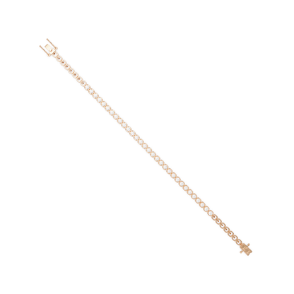 Bezel Set Round Lab-Grown Diamond Rose Gold Tennis Bracelet - HIGHCARAT DIAMONDS
