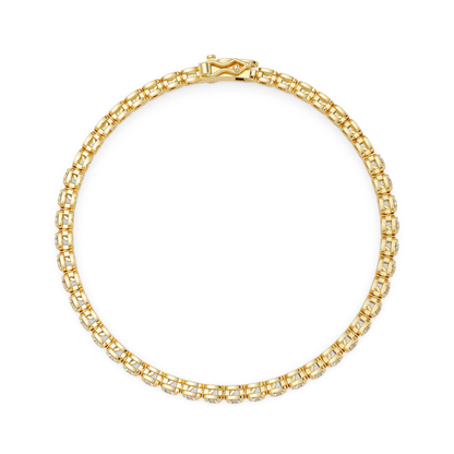 Bezel Set Round Lab-Grown Diamond Rose Gold Tennis Bracelet - HIGHCARAT DIAMONDS