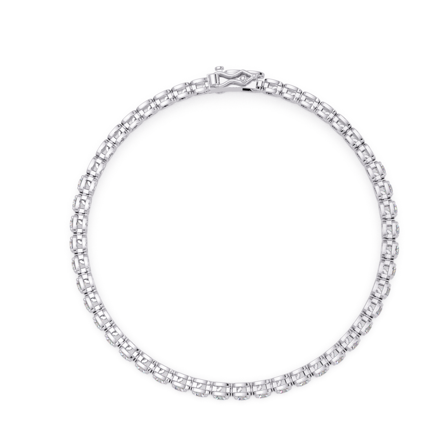 Bezel Set Round Lab-Grown Diamond Rose Gold Tennis Bracelet - HIGHCARAT DIAMONDS