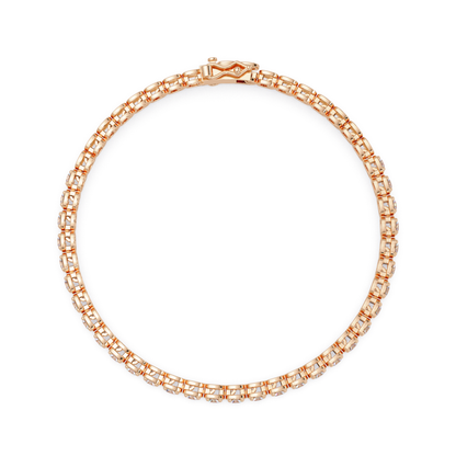 Bezel Set Round Lab-Grown Diamond Rose Gold Tennis Bracelet - HIGHCARAT DIAMONDS