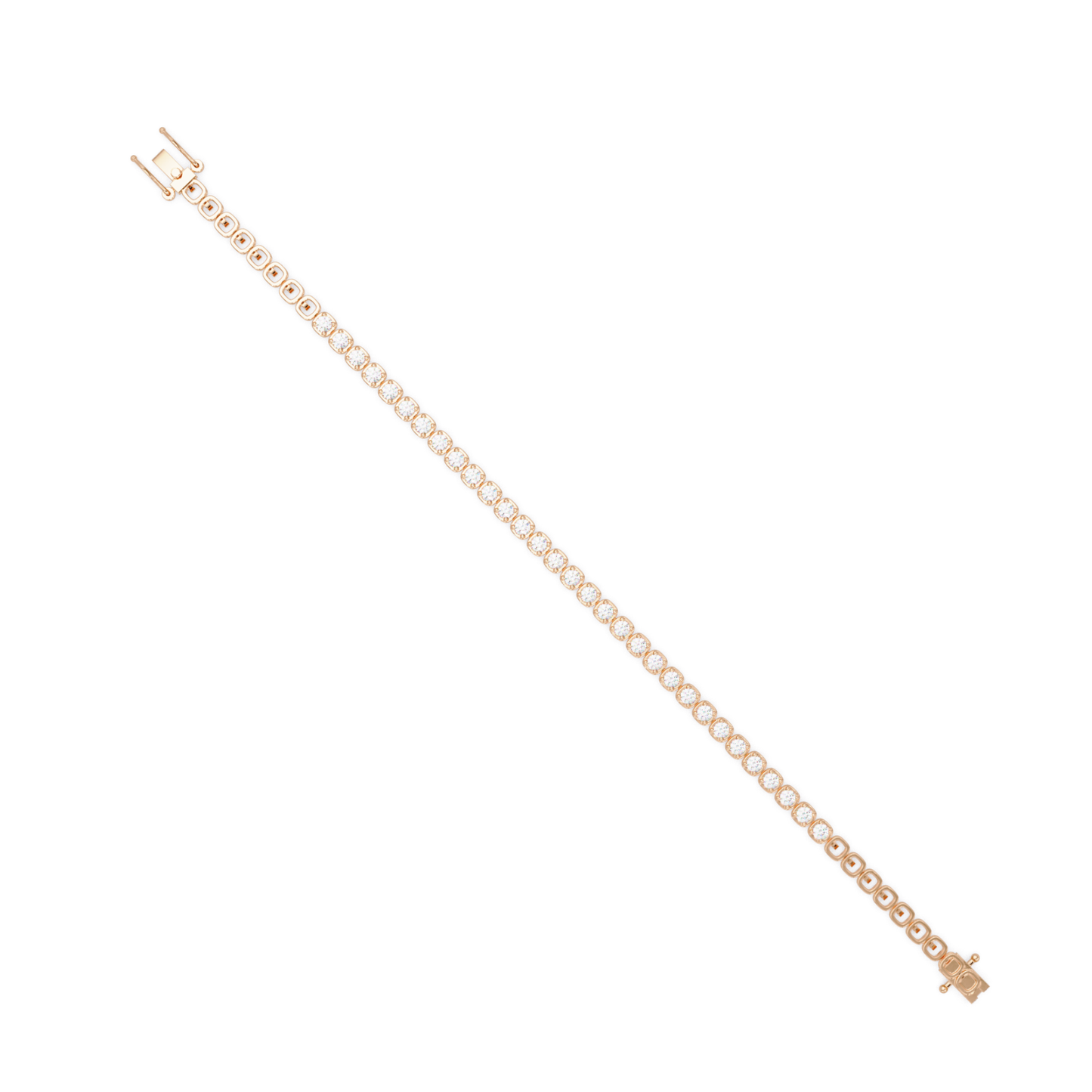 Bezel Set Round Lab-Grown Diamond Rose Gold Tennis Bracelet - HIGHCARAT DIAMONDS