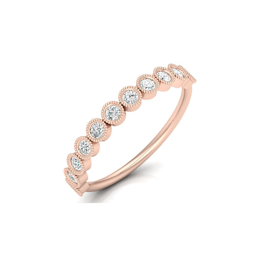 Bezel Set Round Shaped Diamond Band Ring Timeless Beauty At Great Price In 14K Solid gold - HIGHCARAT DIAMONDS