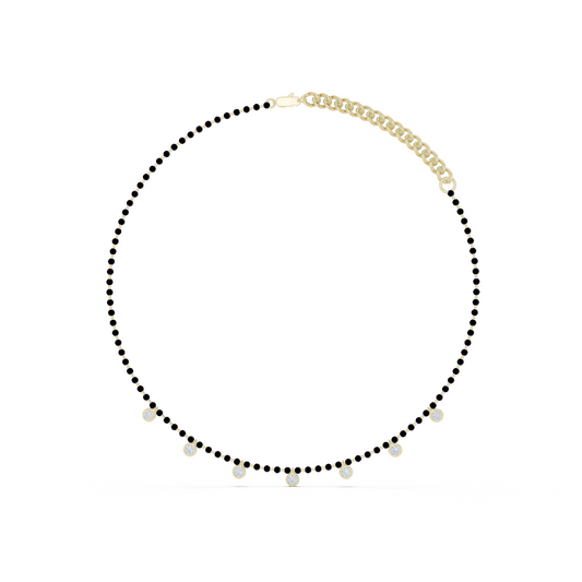 7 Stone 10k Solid White Gold Round Cut Lab Grown & Natural Diamond Graduation Necklace For Anniversary Gift - HIGHCARAT DIAMONDS