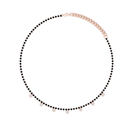 7 Stone 10k Solid White Gold Round Cut Lab Grown & Natural Diamond Graduation Necklace For Anniversary Gift - HIGHCARAT DIAMONDS