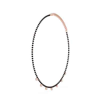 7 Stone 10k Solid White Gold Round Cut Lab Grown & Natural Diamond Graduation Necklace For Anniversary Gift - HIGHCARAT DIAMONDS