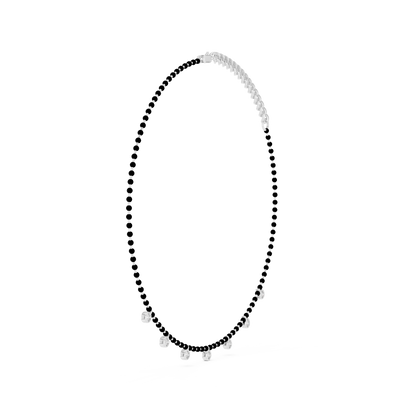 7 Stone 10k Solid White Gold Round Cut Lab Grown & Natural Diamond Graduation Necklace For Anniversary Gift - HIGHCARAT DIAMONDS