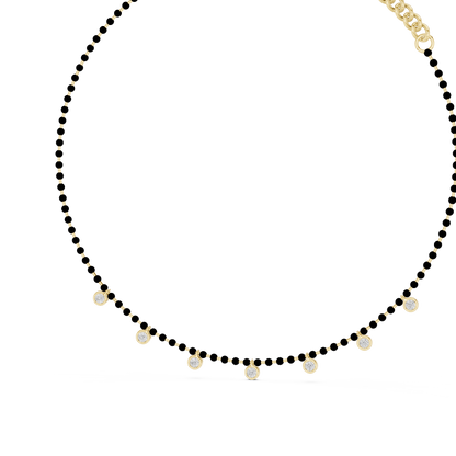7 Stone 10k Solid White Gold Round Cut Lab Grown & Natural Diamond Graduation Necklace For Anniversary Gift - HIGHCARAT DIAMONDS