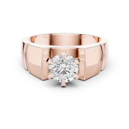 1.50 Ct Round Shapes Lab grown Diamond 14k Solid White Gold Unique Official Wear Diamond Ring For Men - HIGHCARAT DIAMONDS