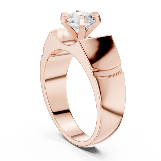 1.50 Ct Round Shapes Lab grown Diamond 14k Solid White Gold Unique Official Wear Diamond Ring For Men - HIGHCARAT DIAMONDS
