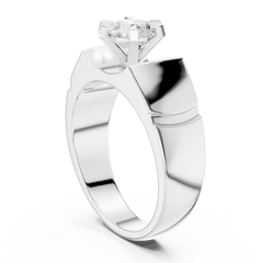 1.50 Ct Round Shapes Lab grown Diamond 14k Solid White Gold Unique Official Wear Diamond Ring For Men - HIGHCARAT DIAMONDS