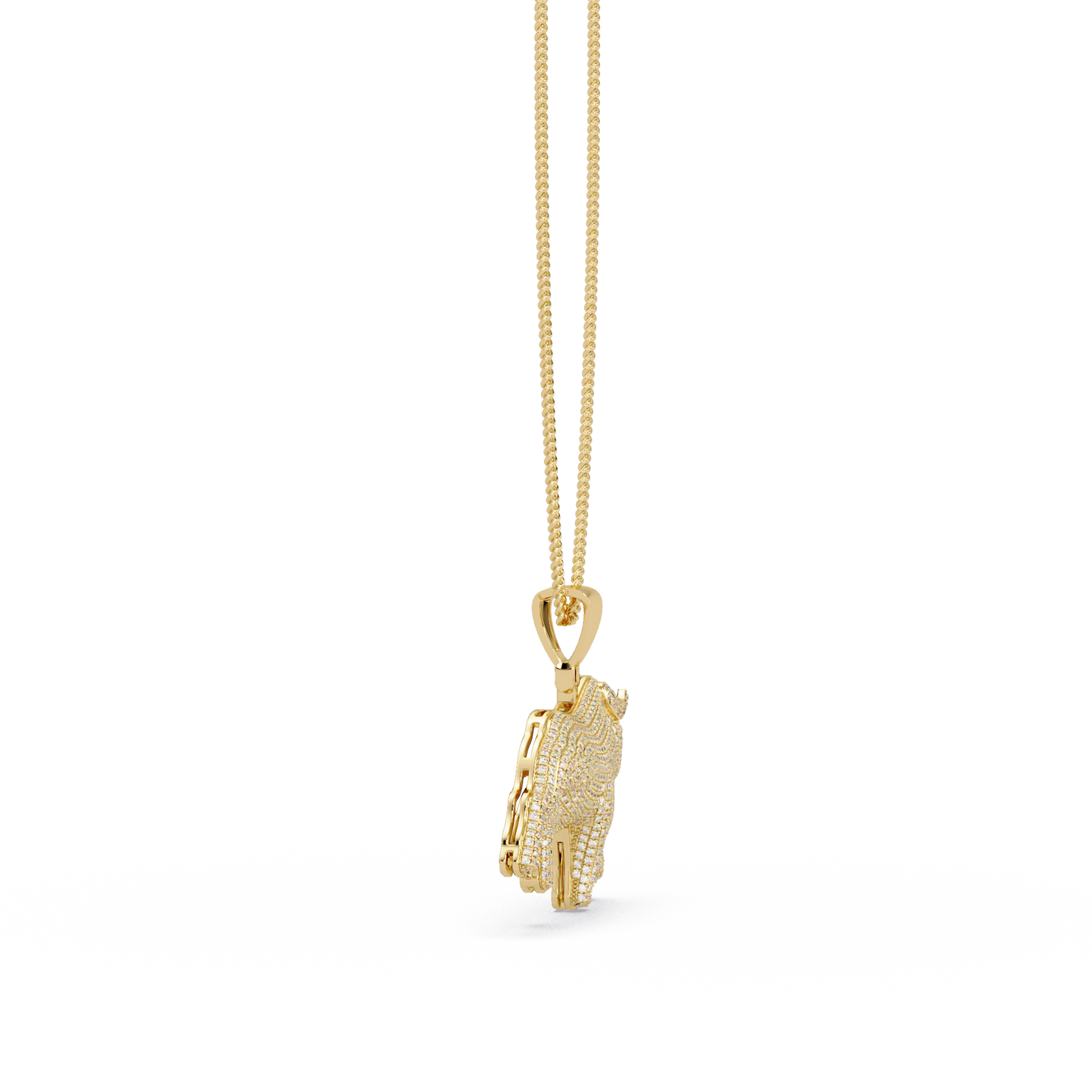 Bull Shape Pave Lab Grown Diamond Pendant - HIGHCARAT DIAMONDS