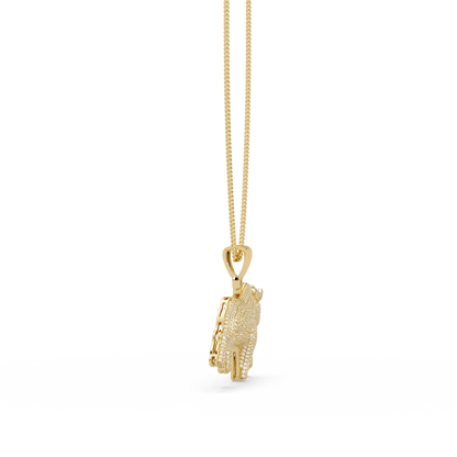 Bull Shape Pave Lab Grown Diamond Pendant - HIGHCARAT DIAMONDS