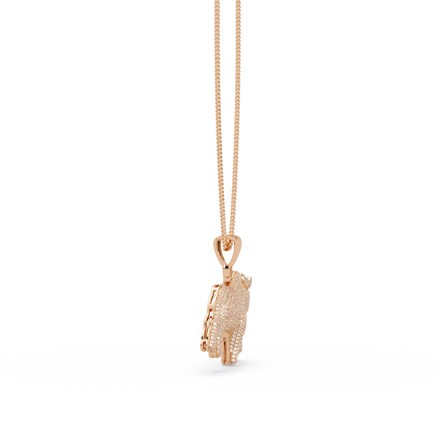 Bull Shape Pave Lab Grown Diamond Pendant - HIGHCARAT DIAMONDS