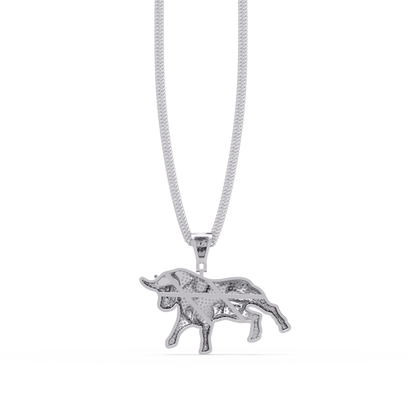 Bull Shape Pave Lab Grown Diamond Pendant - HIGHCARAT DIAMONDS