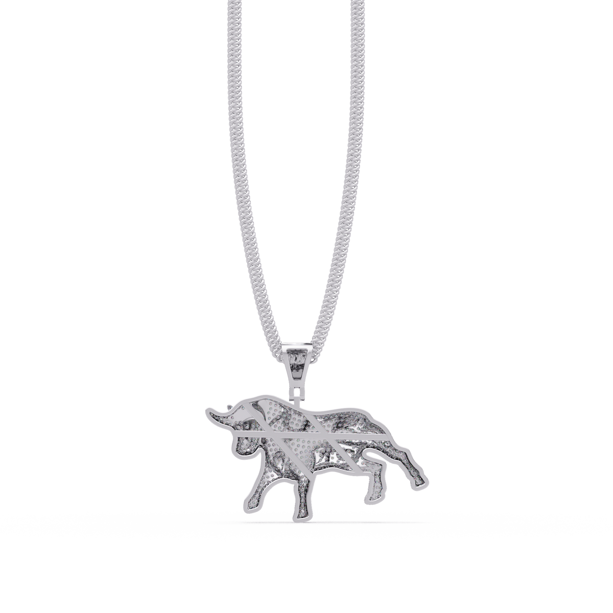 Bull Shape Pave Lab Grown Diamond Pendant - HIGHCARAT DIAMONDS