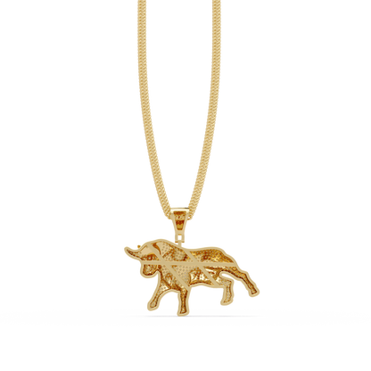Bull Shape Pave Lab Grown Diamond Pendant - HIGHCARAT DIAMONDS