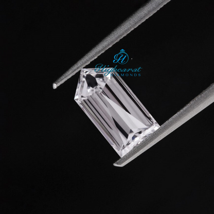 Bullet Shape Lab Grown Diamond with structured lines and balanced brilliance
