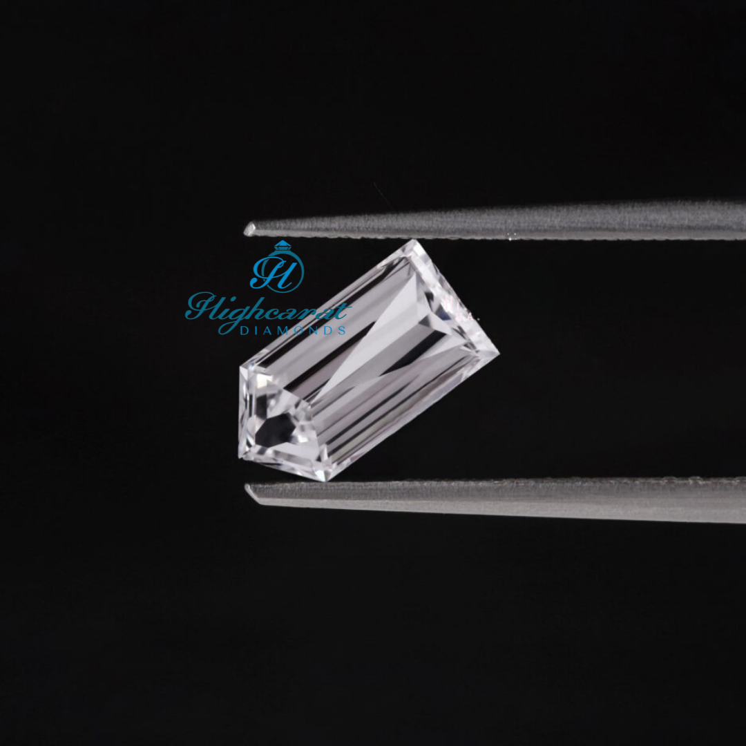 Precision Cut Bullet Shape Diamond featuring elongated structure and bright appearance