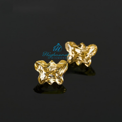 Butterfly Cut Elegant Diamond Yellow Color Lab Grown Stacking Diamond Use For Jewelry - HIGHCARAT DIAMONDS
