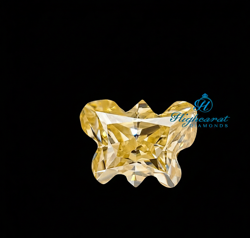 Butterfly Cut Elegant Diamond Yellow Color Lab Grown Stacking Diamond Use For Jewelry - HIGHCARAT DIAMONDS