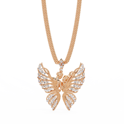 Butterfly Fairy Silhouette Lab Grown Diamond Pendant - HIGHCARAT DIAMONDS