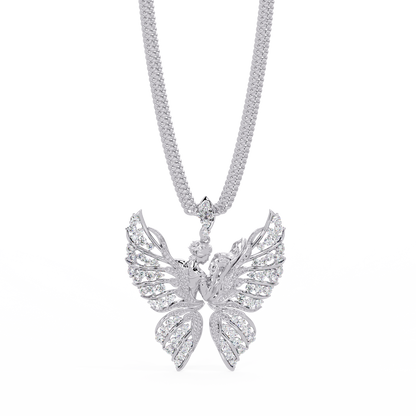Butterfly Fairy Silhouette Lab Grown Diamond Pendant - HIGHCARAT DIAMONDS