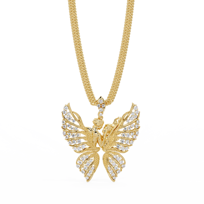 Butterfly Fairy Silhouette Lab Grown Diamond Pendant - HIGHCARAT DIAMONDS