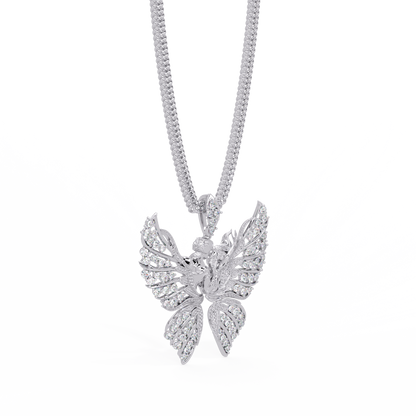 Butterfly Fairy Silhouette Lab Grown Diamond Pendant - HIGHCARAT DIAMONDS