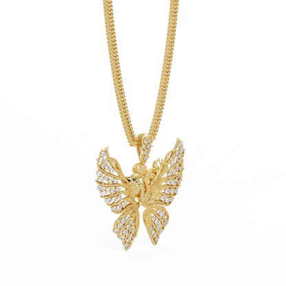 Butterfly Fairy Silhouette Lab Grown Diamond Pendant - HIGHCARAT DIAMONDS