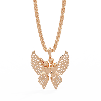 Butterfly Fairy Silhouette Lab Grown Diamond Pendant - HIGHCARAT DIAMONDS