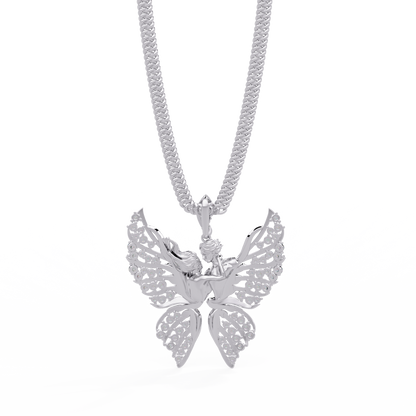 Butterfly Fairy Silhouette Lab Grown Diamond Pendant - HIGHCARAT DIAMONDS