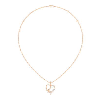 Nature inspired butterfly heart pendant necklace
