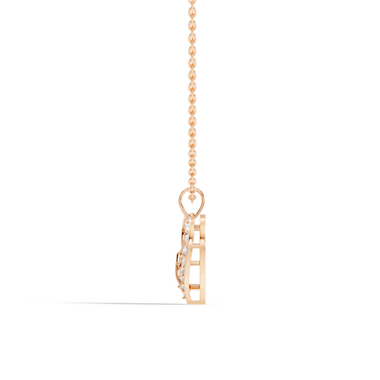 Lab grown diamond heart pendant with butterfly detail