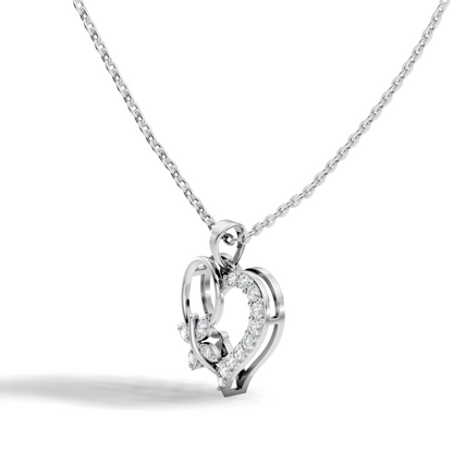 Round Cut Diamond Pendant with Halo Glamorous Vintage Design For Her - HIGHCARAT DIAMONDS