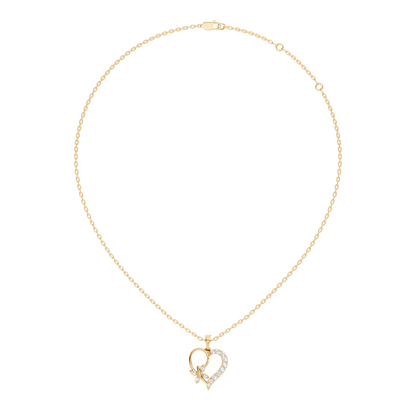White gold butterfly necklace with round diamond accents