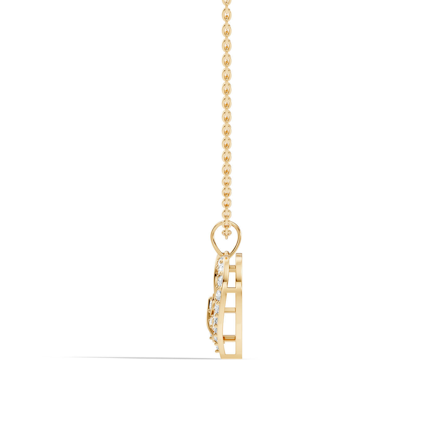 Round Cut Diamond Pendant with Halo Glamorous Vintage Design For Her - HIGHCARAT DIAMONDS