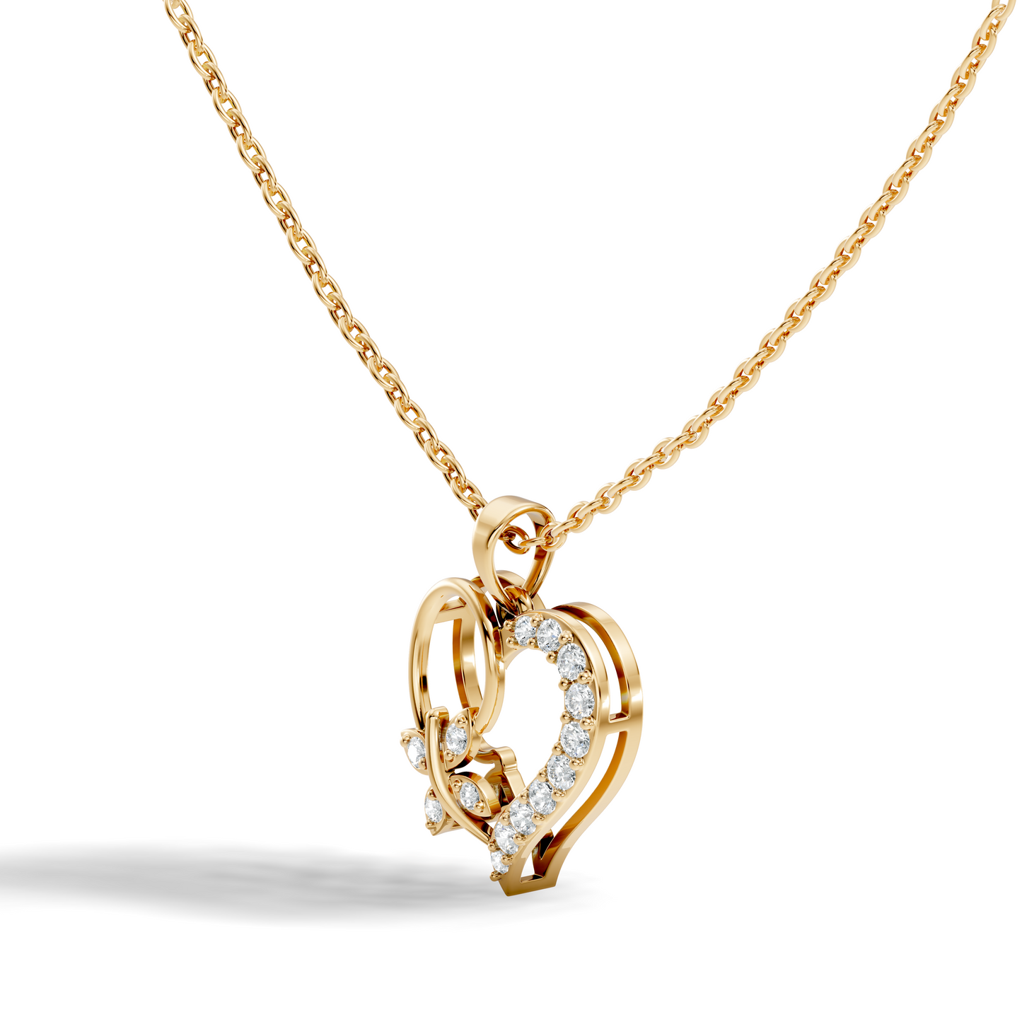 Round Cut Diamond Pendant with Halo Glamorous Vintage Design For Her - HIGHCARAT DIAMONDS