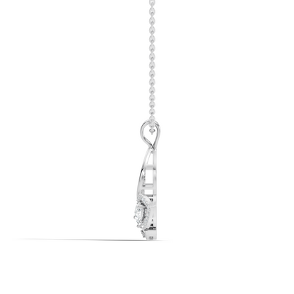 Butterfly Shape Marquise & Round Lab Grown 10k Solid Gold Elegance Minimalist Diamond Pendant For Women - HIGHCARAT DIAMONDS