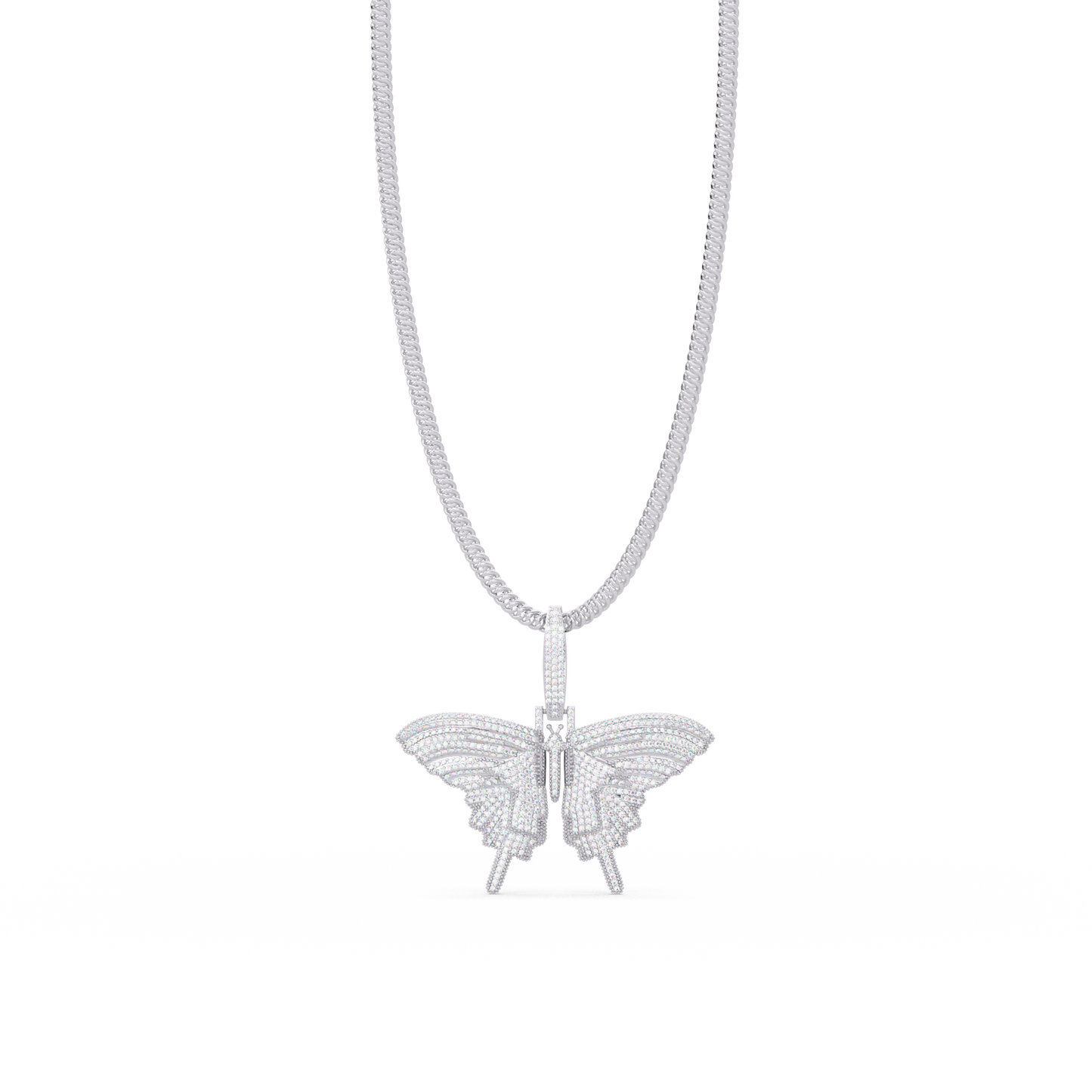 Butterfly Pave Lab Grown Diamond Pendant - HIGHCARAT DIAMONDS