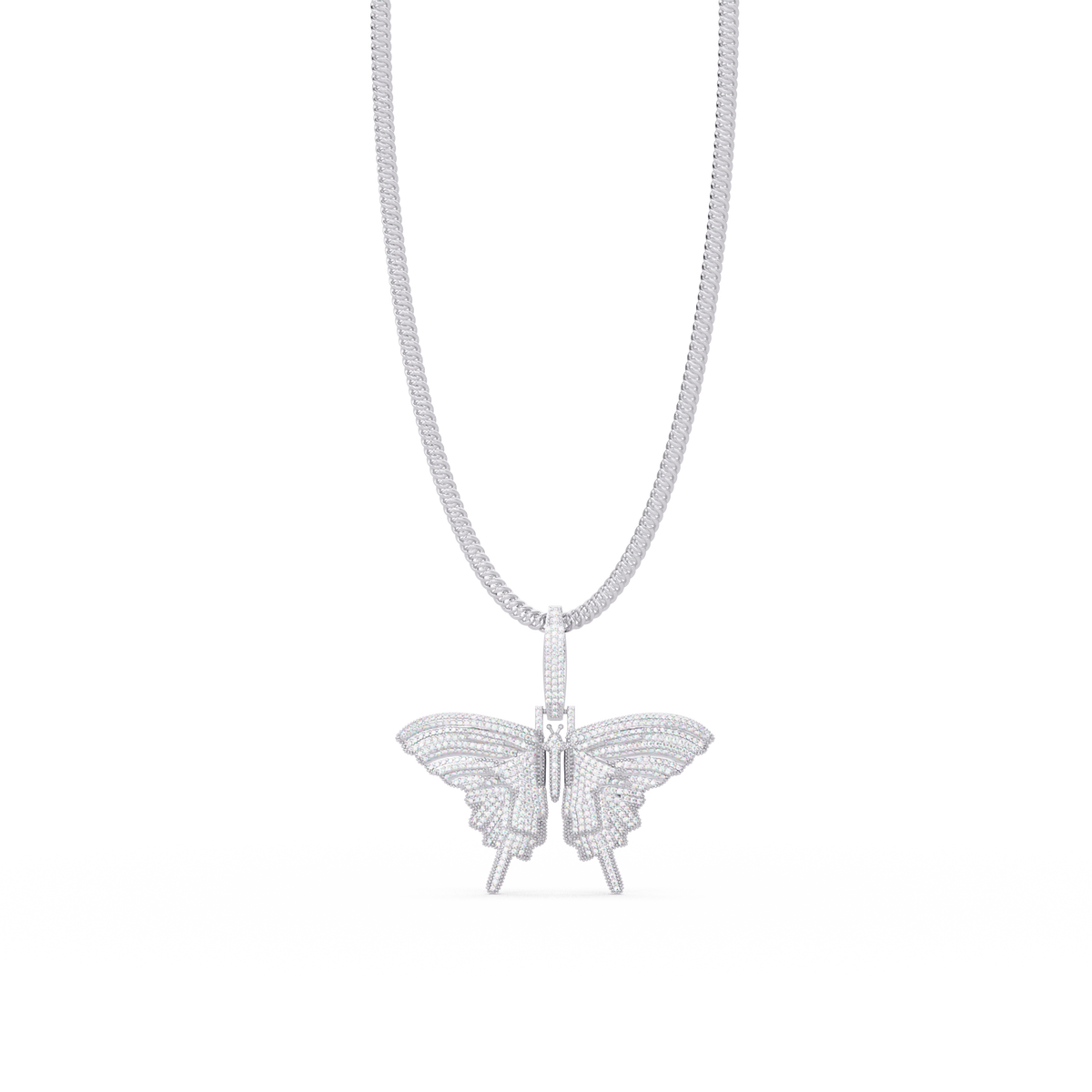 Butterfly Pave Lab Grown Diamond Pendant - HIGHCARAT DIAMONDS