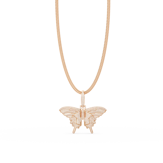 Butterfly Pave Lab Grown Diamond Pendant - HIGHCARAT DIAMONDS