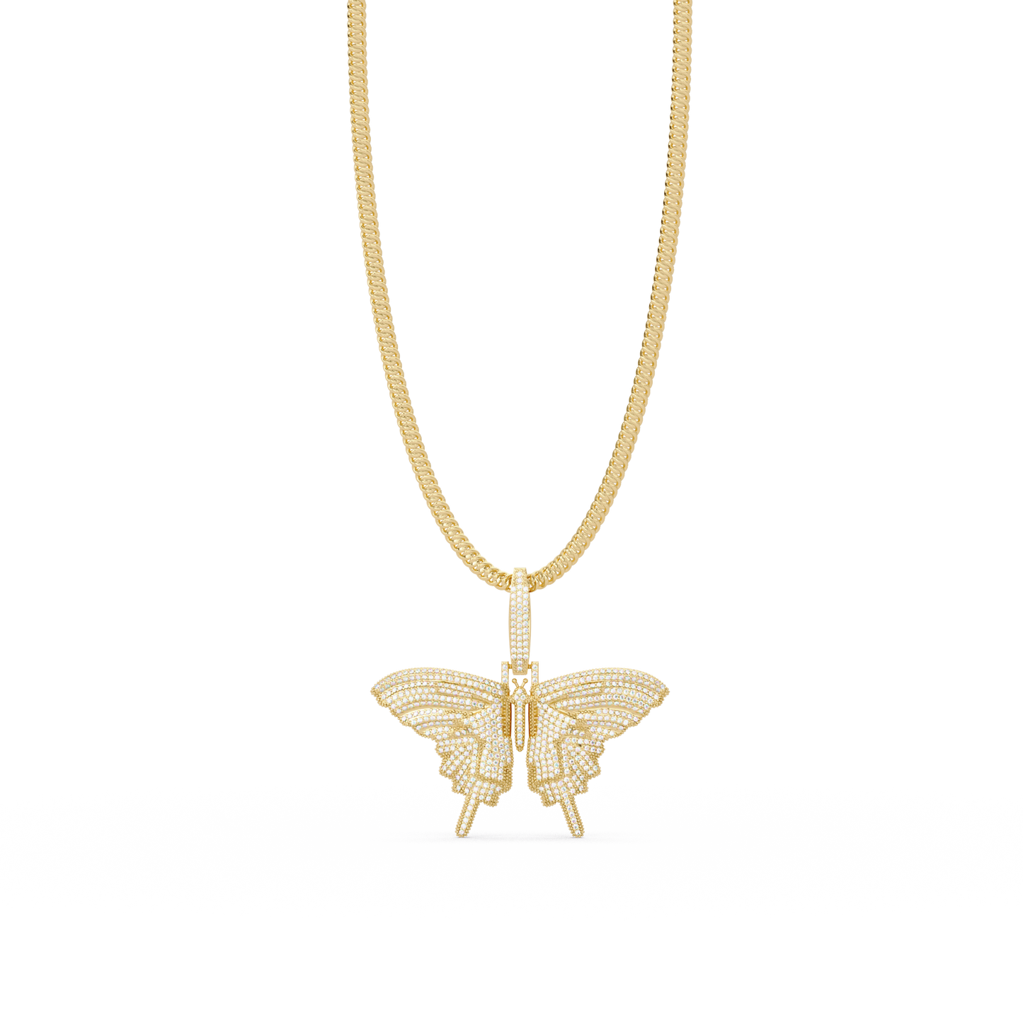Butterfly Pave Lab Grown Diamond Pendant - HIGHCARAT DIAMONDS